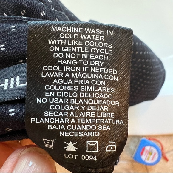 HILARY RADLEY Black/Navy Stretch Pull On Shorts Womens Larg Polka Dot Bermuda - Picture 5 of 7